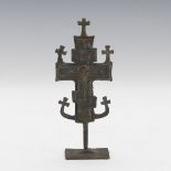 Antique Patinated Brass Orthodox Crucifixion, dated 1879