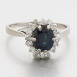 Ladies' Gold, Blue Sapphire and Diamond Ring