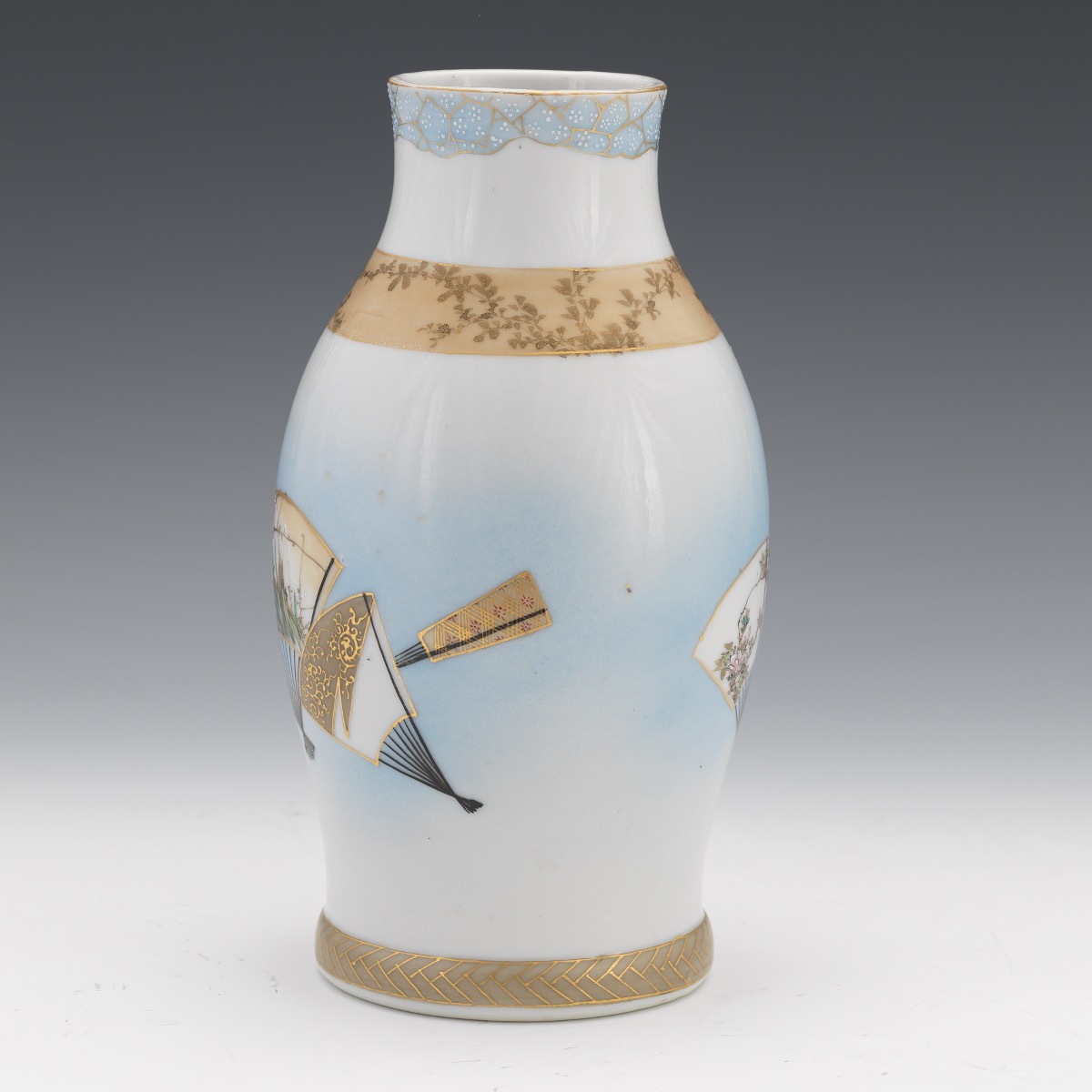 Blue and White Vase with Gilt Details - Image 2 of 7