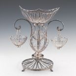 Silver Plated Custom Made Epergne with Five Removable Baskets
