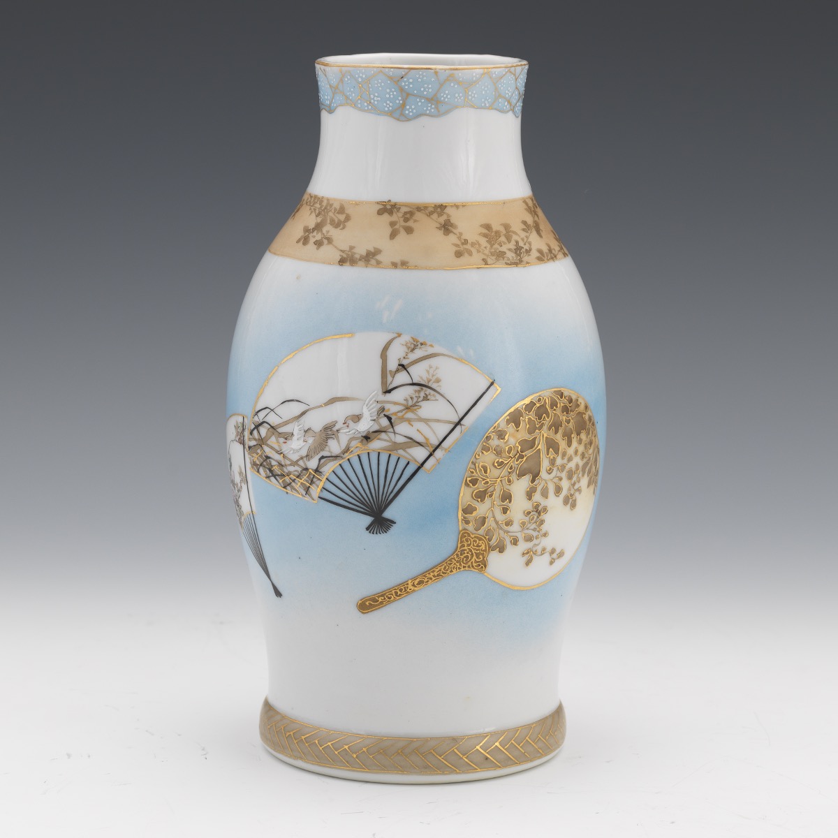 Blue and White Vase with Gilt Details - Image 4 of 7