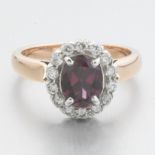 Ladies' Gold, Rhodolite Garnet and Diamond Cocktail Ring