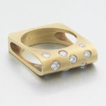 Modernist Gold and Diamond Ring