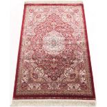 Extra Fine Hand Knotted Bamboo Silk Pictorial Signed Qum (Ghoum) Carpet