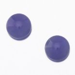 A Pair of 15mm Lavender Jade Earrings