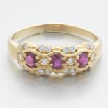 Ladies' Gold, Ruby and Diamond Ring