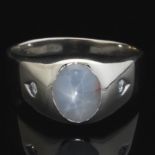 Ladies' HAVEN Gold, Blue Grey Star Sapphire and Diamond Ring
