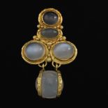 Luna Felix Yellow Gold and Cats-Eye Quartz Pendant