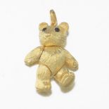 Ladies' Gold and Blue Sapphire Articulated 3D Teddy Bear Chain