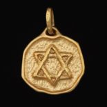 Uno-A-Erre Italian Gold Mogen David Pendant