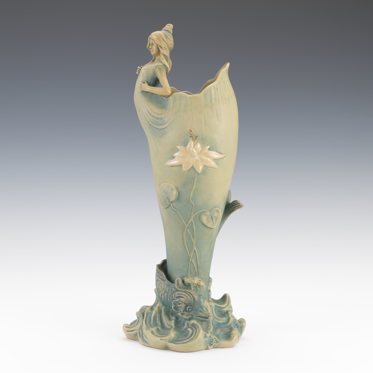 Another Bernard Bloch Art Nouveau Sea Nymph Vase - Image 2 of 7