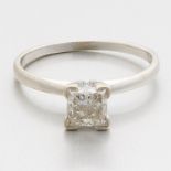 Ladies' Gold and Princess Cut 1.00 ct Diamond Solitaire Ring, GSL Report 703785