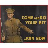 Original British WWI Recruitment Poster "Come And Do Your Bit: Join Now"
