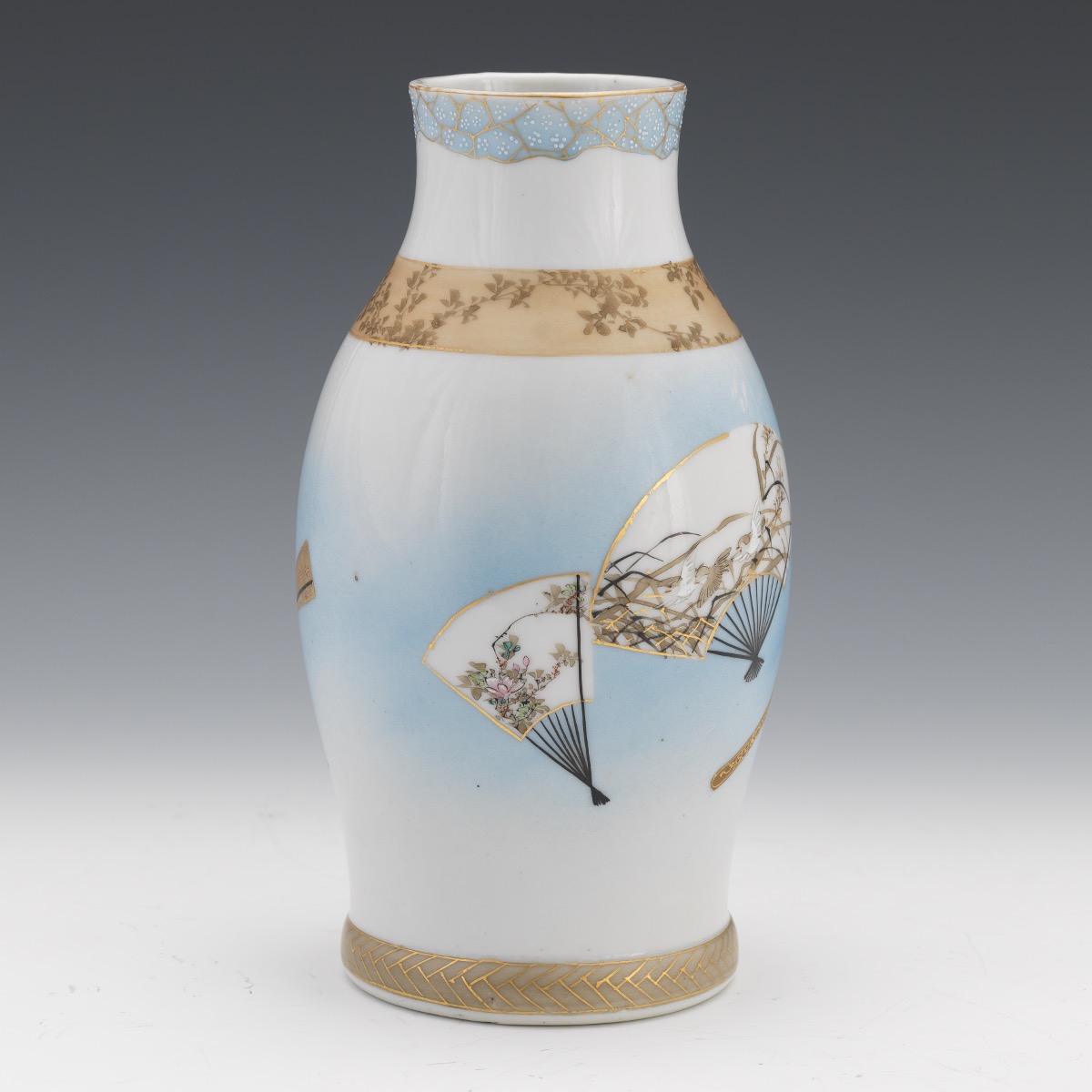 Blue and White Vase with Gilt Details - Image 3 of 7