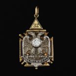 Masonic Gold and 0.70 ct Diamond Pendant