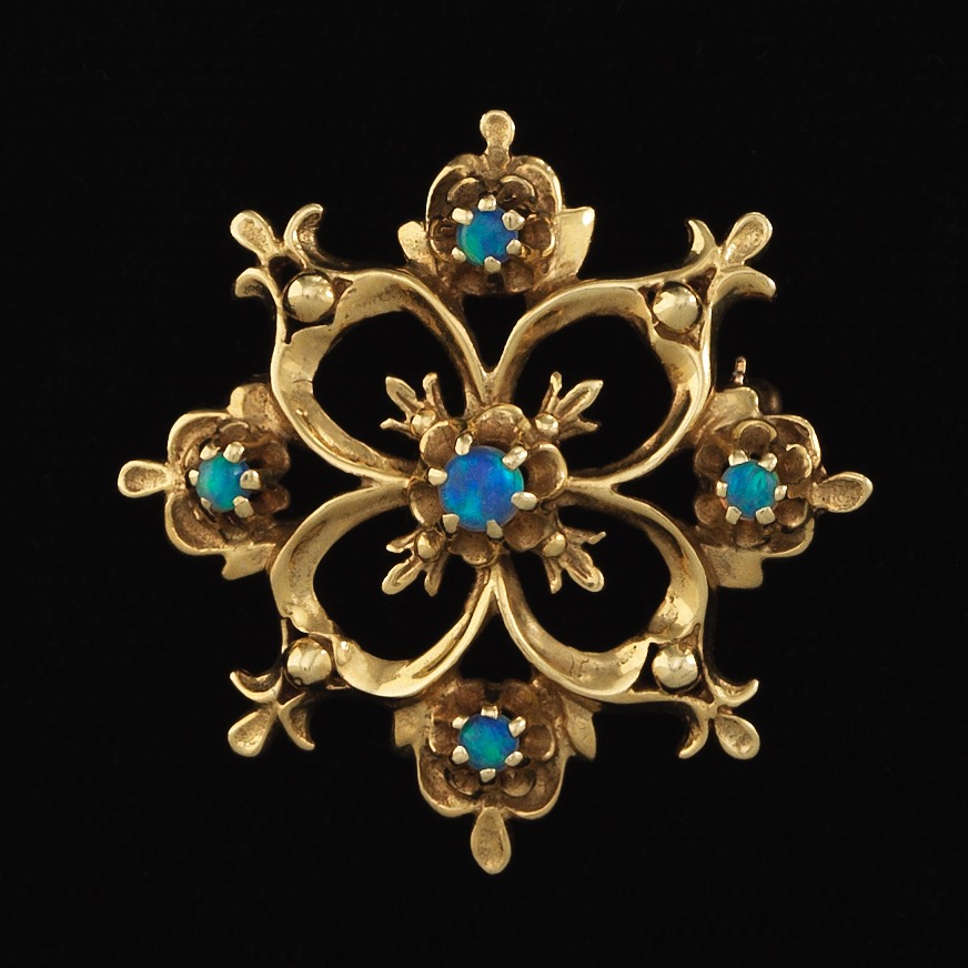 Ladies' Victorian Gold and Opal Ornate Pin/Brooch