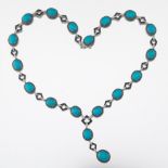 Ladies' Turquoise, Onyx and Diamond Necklace