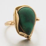 Native American Gold and Malachite Ring