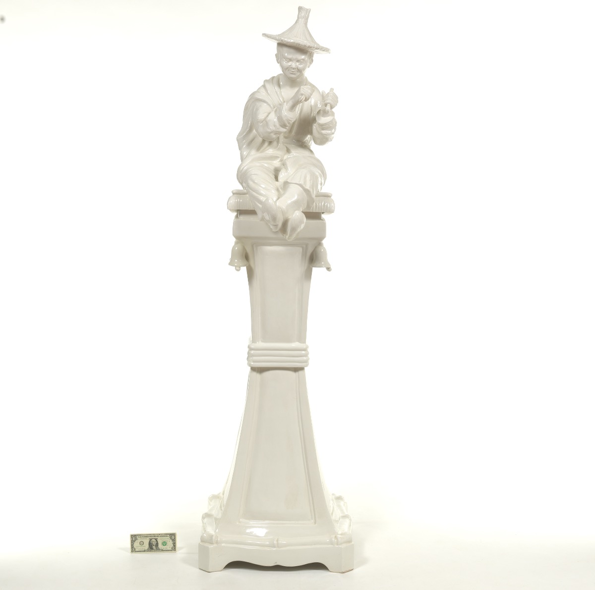 Ceramic Sculpture of a Boy on a Pedestal - Image 2 of 8