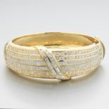 Ladies' Vintage Gold and 14ct Total Diamond Bangle