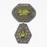 Ladies' Peridot and Rose Cut Diamond Pendant