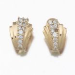 Ladies' Pair of Gold and Diamond Ear Clips