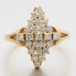 Ladies' Gold and Diamond Pyramid Fashion Ring