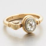 Ladies' Etruscan Revival Gold, Platinum and Rose Cut Diamond Ring