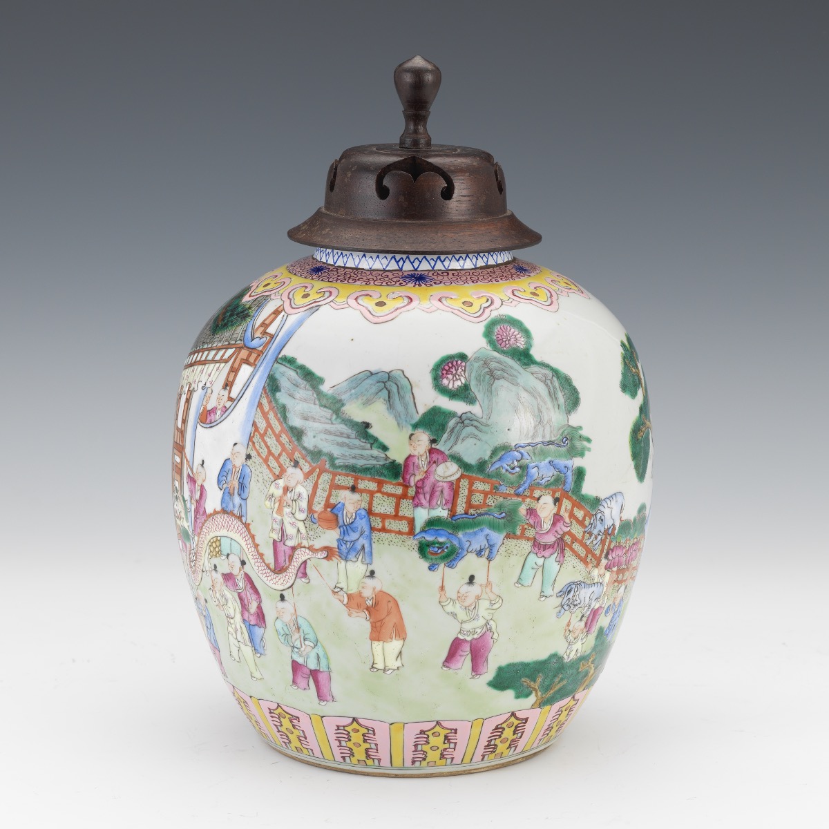 Chinese Famille Rose Jar with Lid - Image 2 of 7