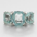 Ladies' Three-Stone Aquamarine Ring