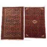 Semi-Antique Two Hand Knotted Bibik Abad Carpets