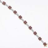 Ladies' Two-Tone Gold, Ruby and Diamond Bracelet