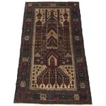 Semi-Antique Very Fine Hand Knotted Pictorial Balouch Carpet