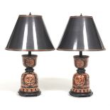 Two Chinese Vases Converted to Table Lamps