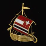 Ladies' 18k Gold and Enamel Sailboat Brooch