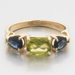 Ladies' Gold, Peridot and Blue Sapphire Ring