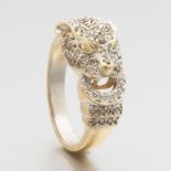 Ladies' Cartier Panther Style Two-Tone Gold and Diamond Fashion Ring
