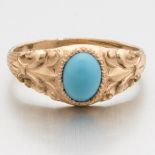 Ladies' Art Nouveau d'Ore Bronze and Turquoise Fleur-de-Lys Ring