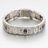 Ladies' 18k Gold, Sapphire and Diamond Bracelet