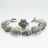 Ladies' CITLAL CASTILLO Designer's Sterling Silver and Agate "Lucky Frogs" Bracelet and Ring