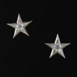 Ladies' Gold and Diamond Pair of Star Earrings