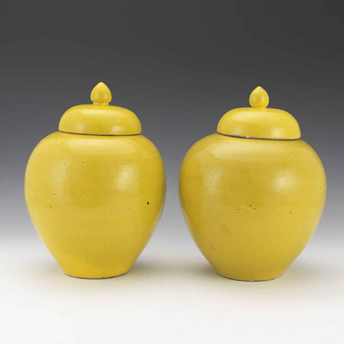 Pair of Yellow Lidded Jars, Qing Dynasty - Image 2 of 9