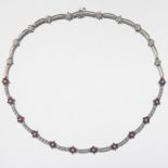 Ladies' White Gold, Diamond and Ruby Necklace