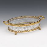 French d'Ore Bronze and Baccarat Oval Centerpiece Bowl