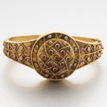 Ladies' Victorian Renaissance Revival Gold, Ruby and Diamond Bangle