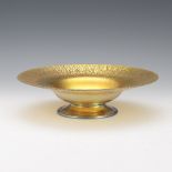 LC Tiffany Gold Favrile Footed Dish