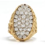 Ladies' Vintage Gold and Diamond Fashion Ring