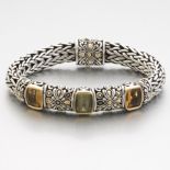 John Hardy Bracelet Sterling Silver, 18k Gold, Citrine and Peridot