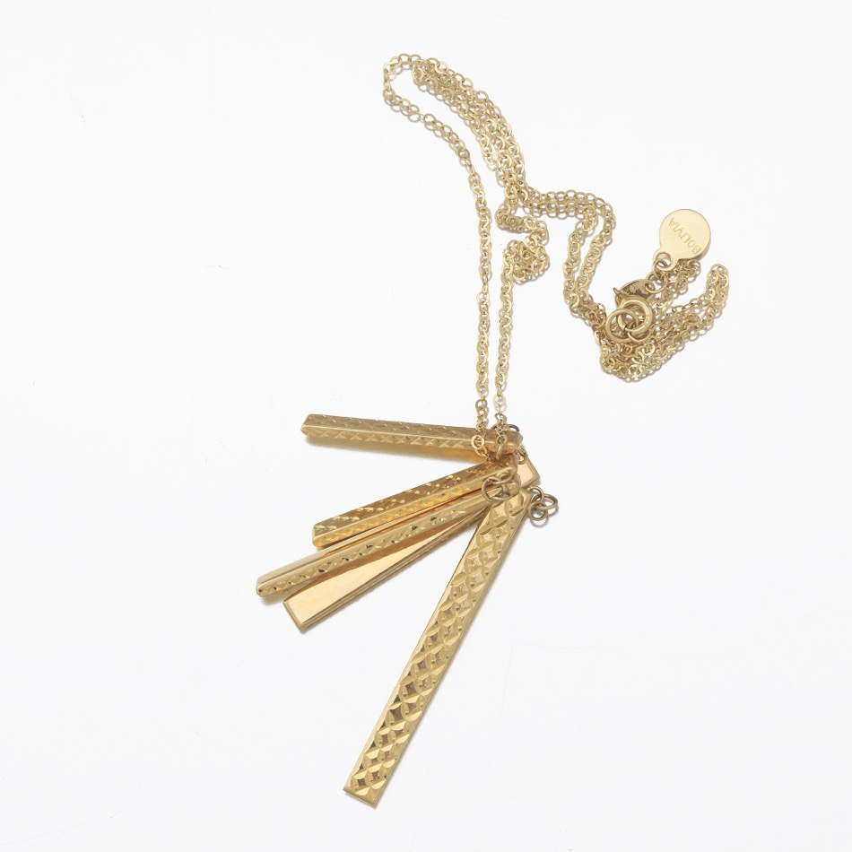 Ladies' Gold Diamond Cut Fringe Bars Necklace - Image 4 of 4