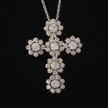 14k Gold and Diamond Cross Pendant